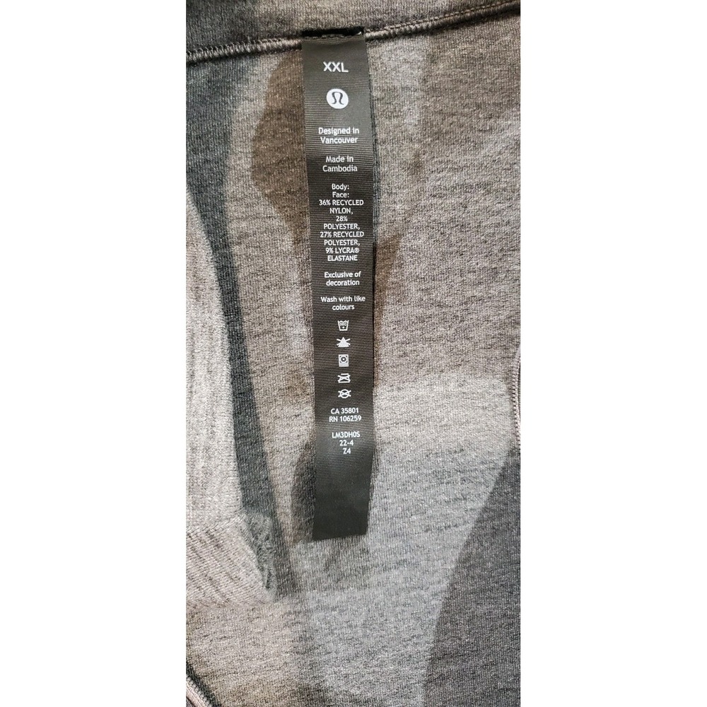 Lululemon Mens Surge Warm Half Zip Pullover Running Workout Shirt Gray 2XL - Picture 8 of 9